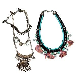 2 -Bohemian Multicolor Necklace Set